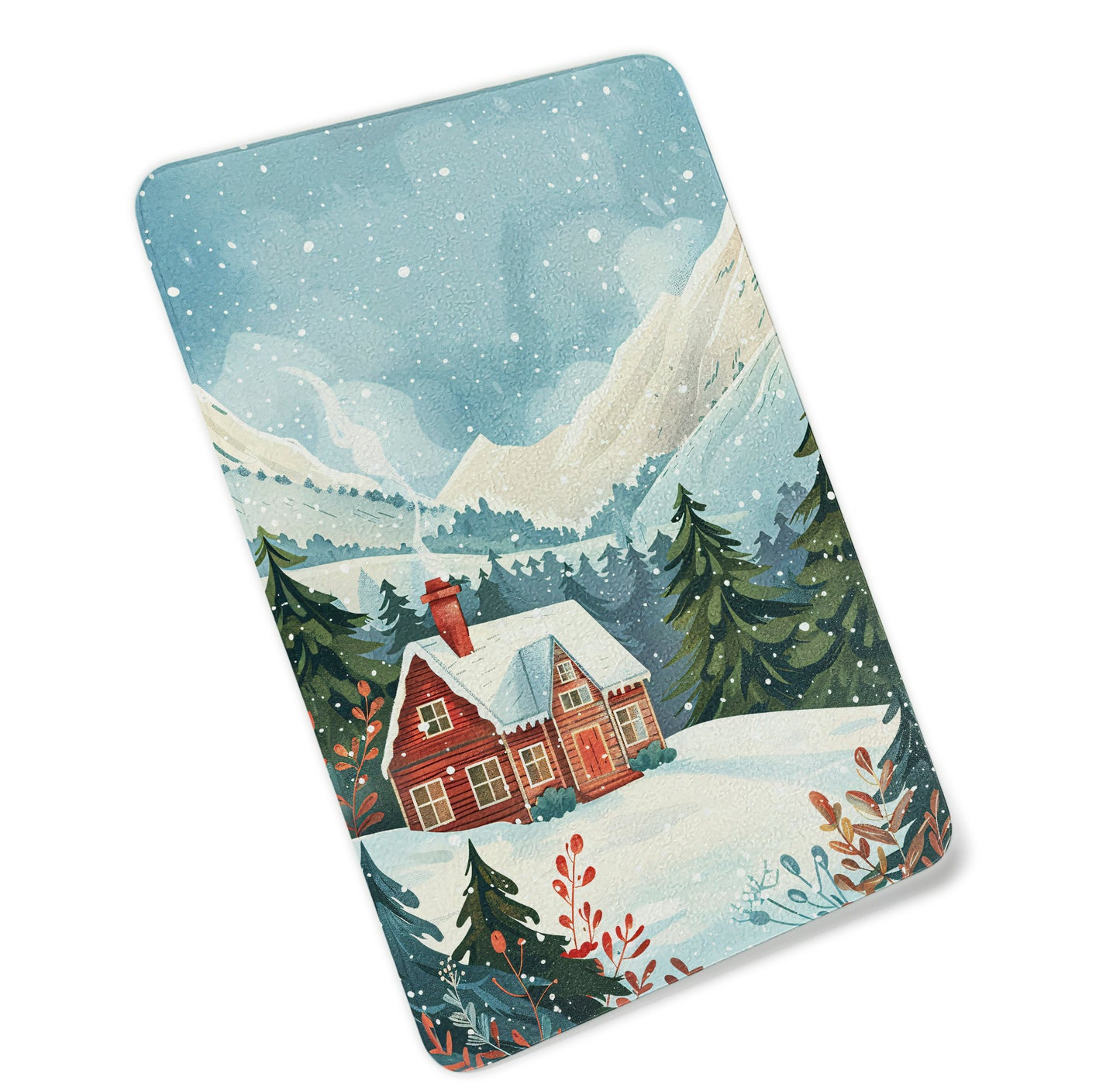 Cozy Winter Cabin Cutting Board