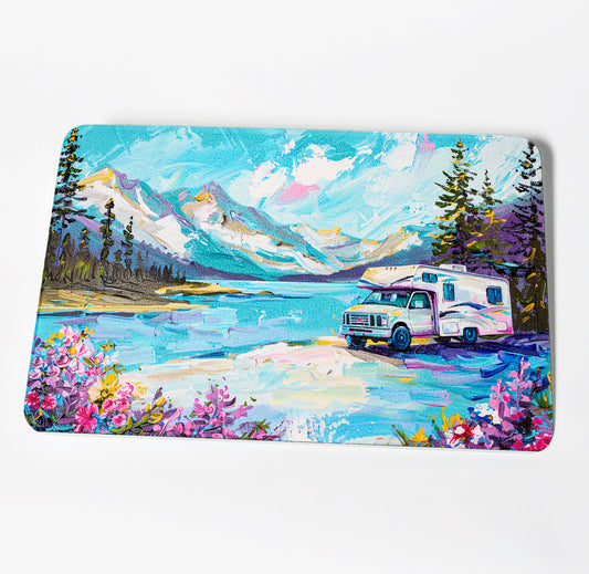 Camper Van Down by the River Cutting Board