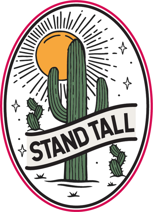 Stand Tall Cactus Western Badge Mug