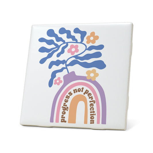 Progress not perfection boho Graphic Coasters