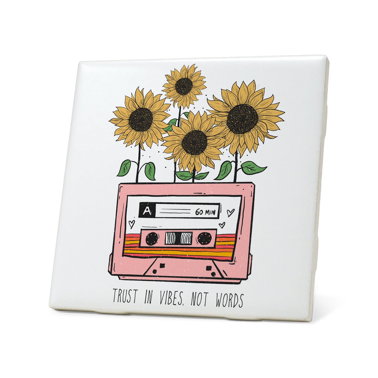 Trust in vibes not words Graphic Coasters