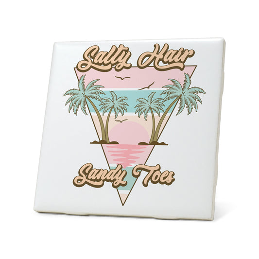 Salty hairy sandy toes Graphic Coasters