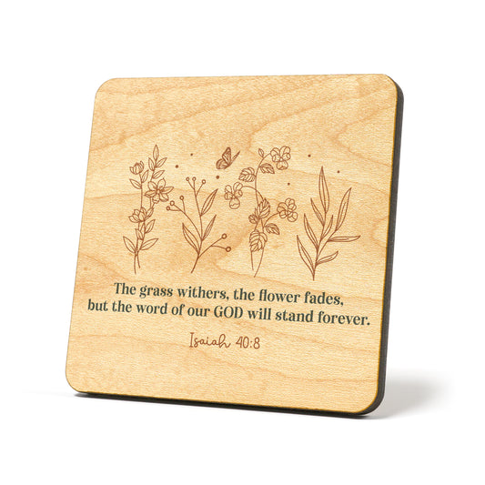 Isaiah 40:8 flower Graphic Coasters