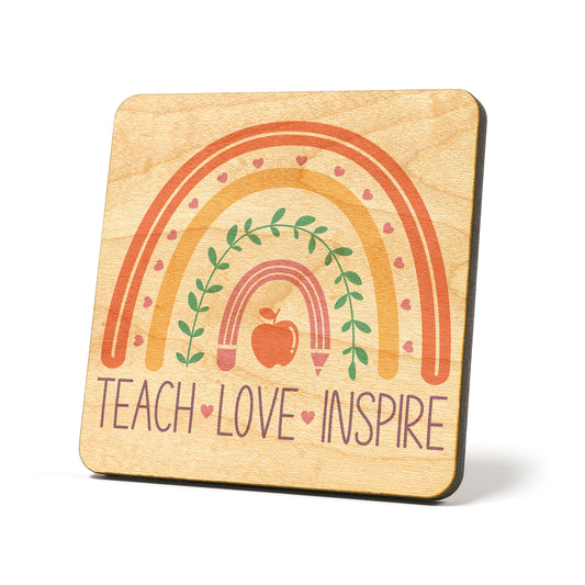 Teach, love, inspire Graphic Coasters