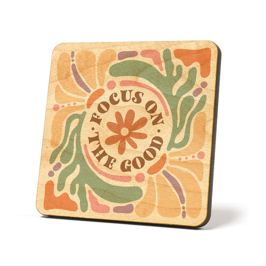 Focus on the good boho Graphic Coasters