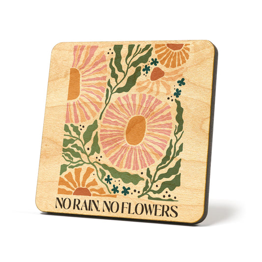 No rain no flowers boho Graphic Coasters