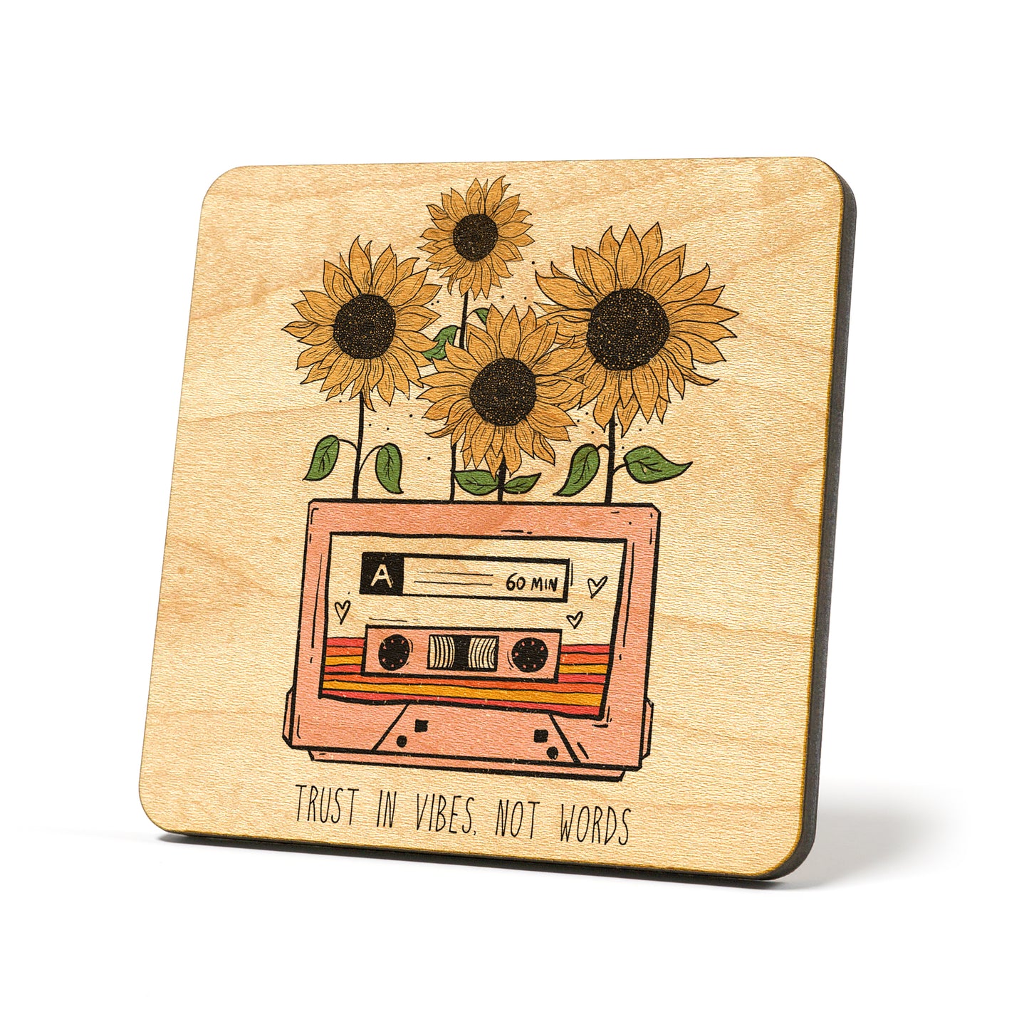 Trust in vibes not words Graphic Coasters