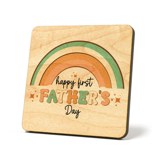 Happy first father's day rainbow Graphic Coasters