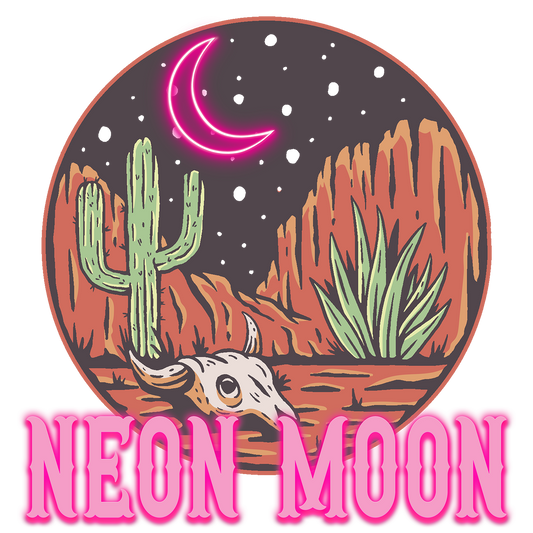 Neon Moon Western Graphic Coaster