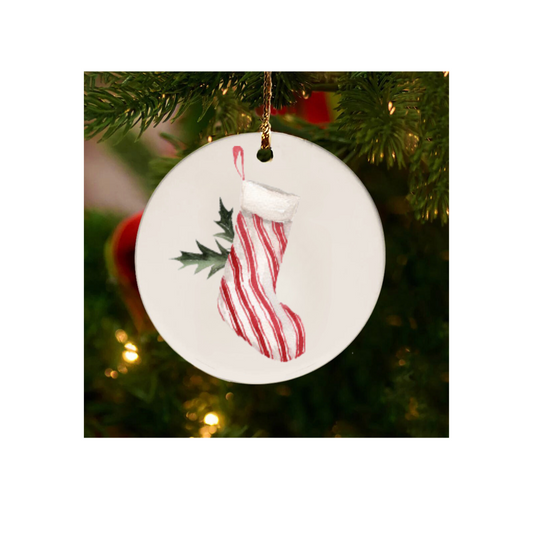 Red Striped Stocking Ornament