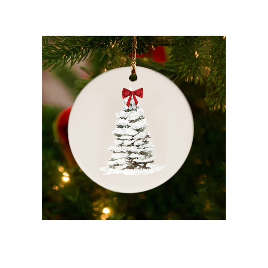 Red Bow Christmas Tree Ornament