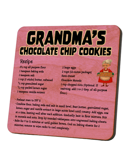 Pink Grandma's Chocolate Chip Cookie Recipe Dishwasher Magnet