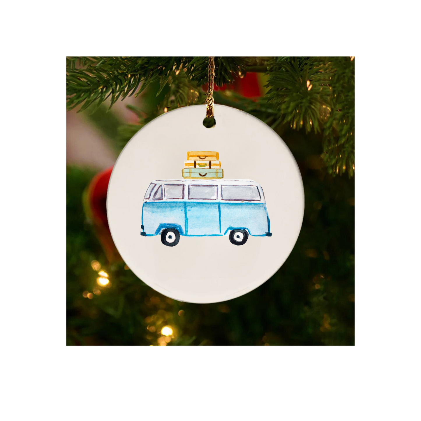 Wanderlust Blue Van Ornament