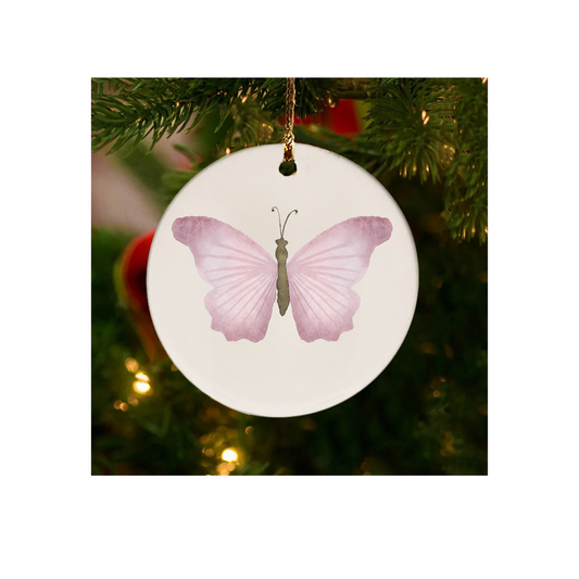 Rose Gold Butterfly Ornament