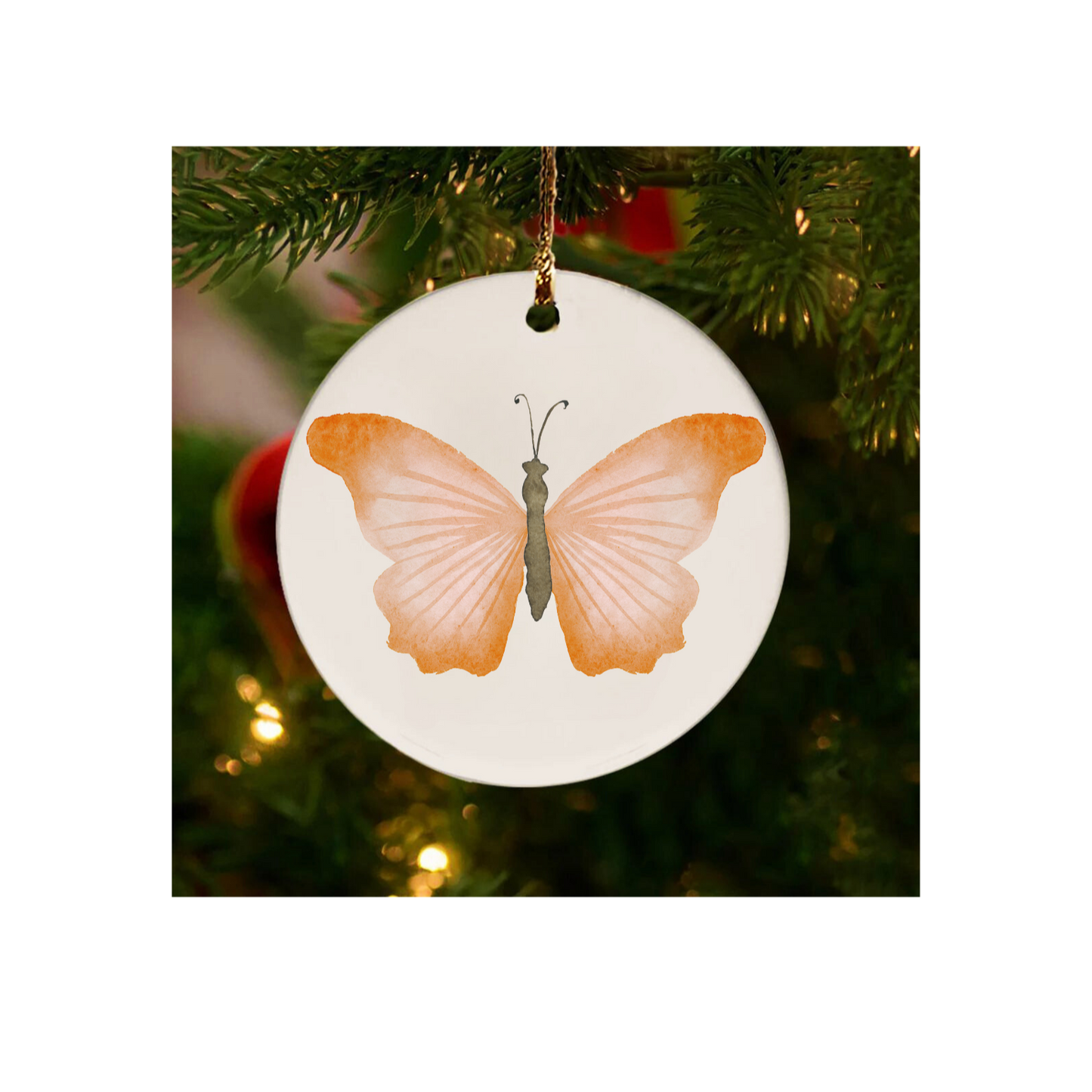 Orange Dreamsicle Butterfly Ornament