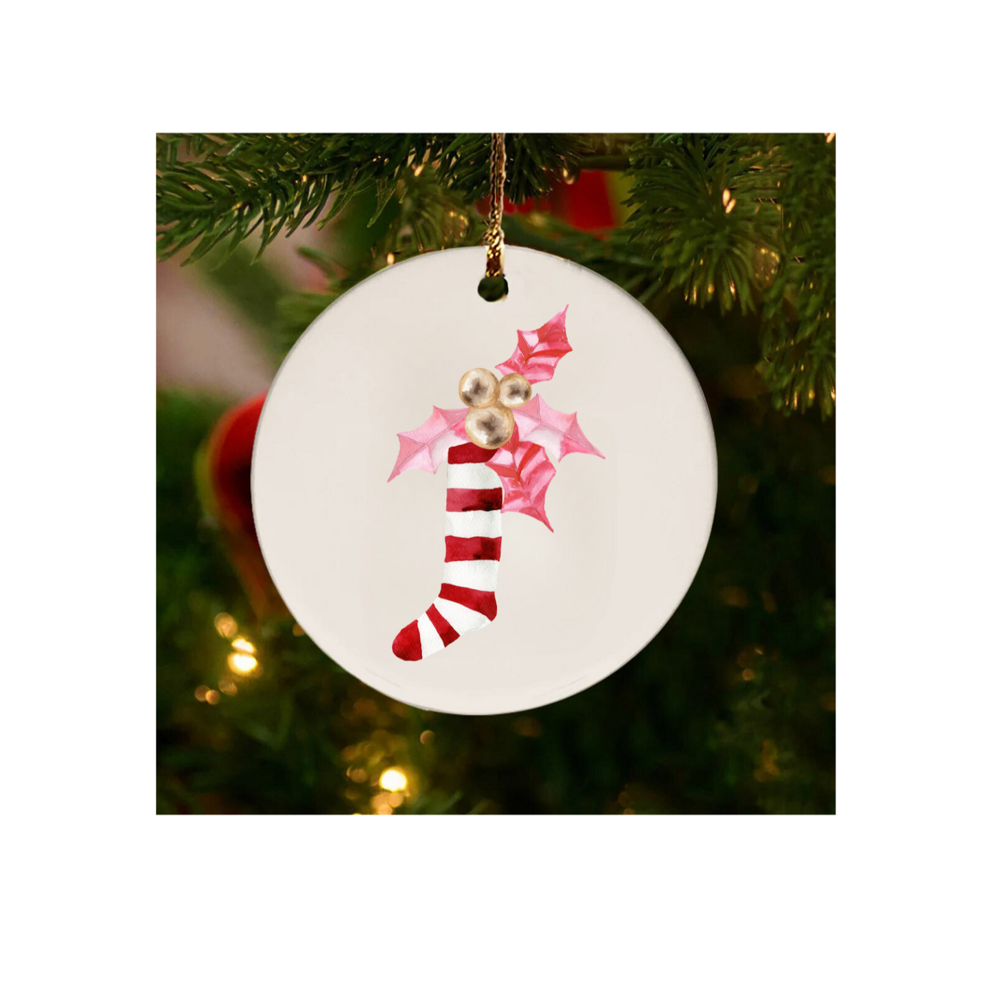 Striped Stocking Ornament