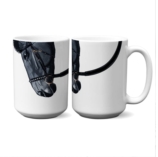 Black Horse with Black Bridle Snout Mug