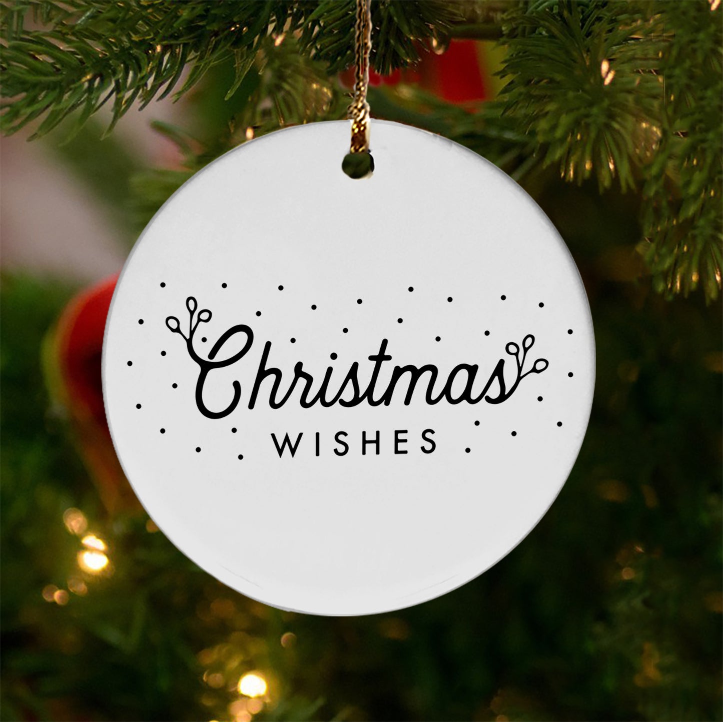 Christmas Wishes Ceramic Ornament