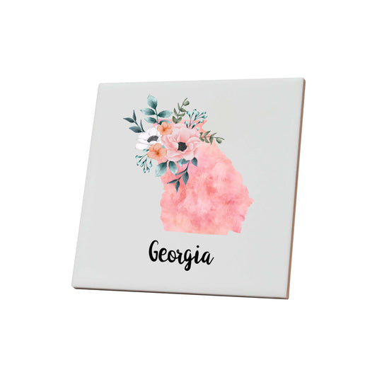 Floral Home State Coaster