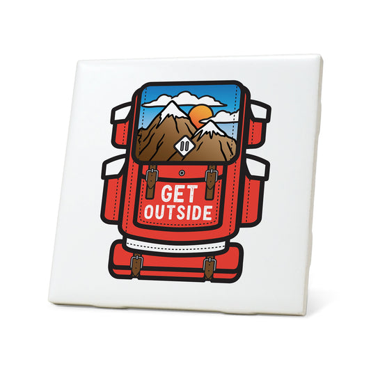 Get Outside Backpack Badge Coaster