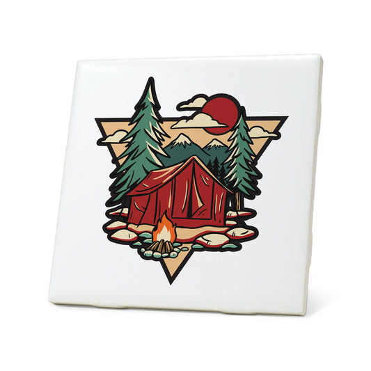 Camping Scene Badge Coaster