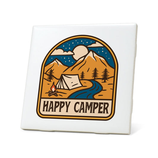 Happy Camper Badge Coaster