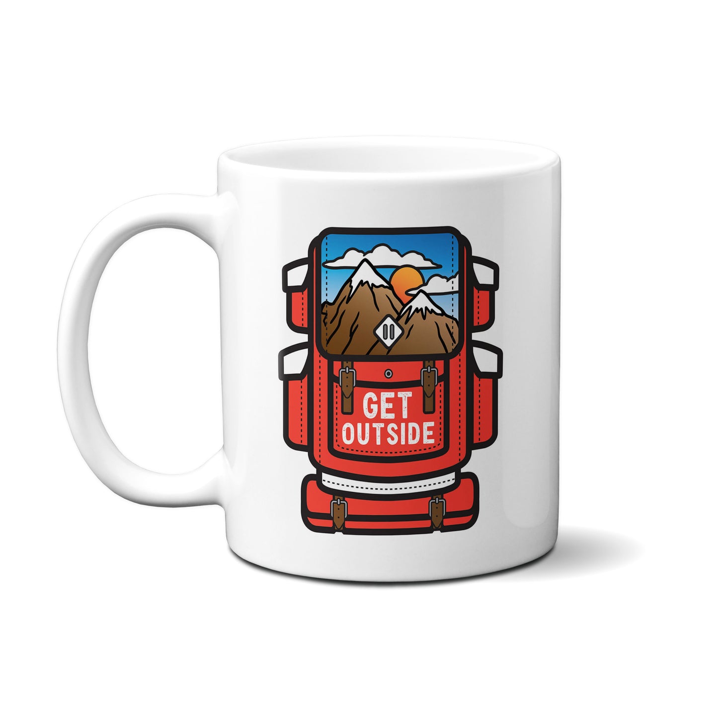 Get Outside Backpack Badge Mug