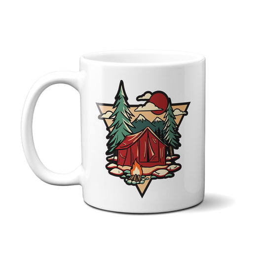 Camping Scene Badge Mug