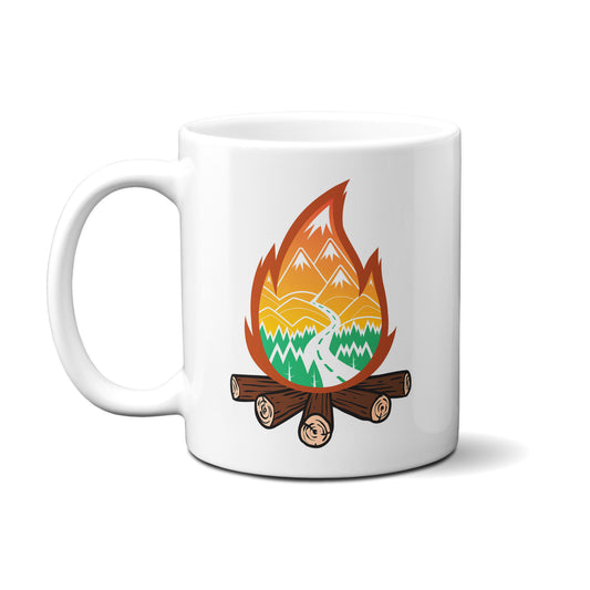 Camping Fire Badge Mug