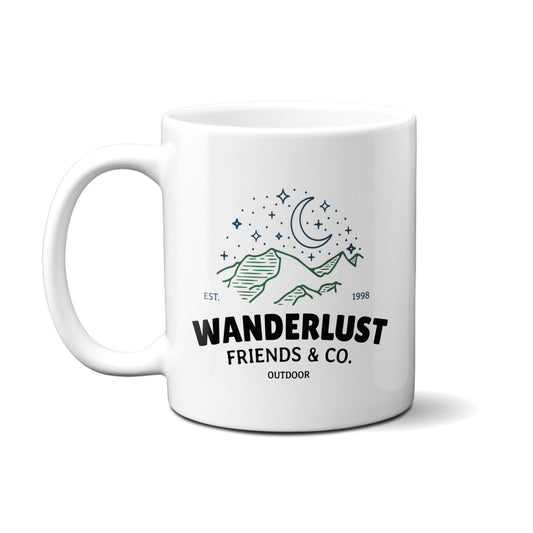 Wanderlust Friends & Co Badge Mug