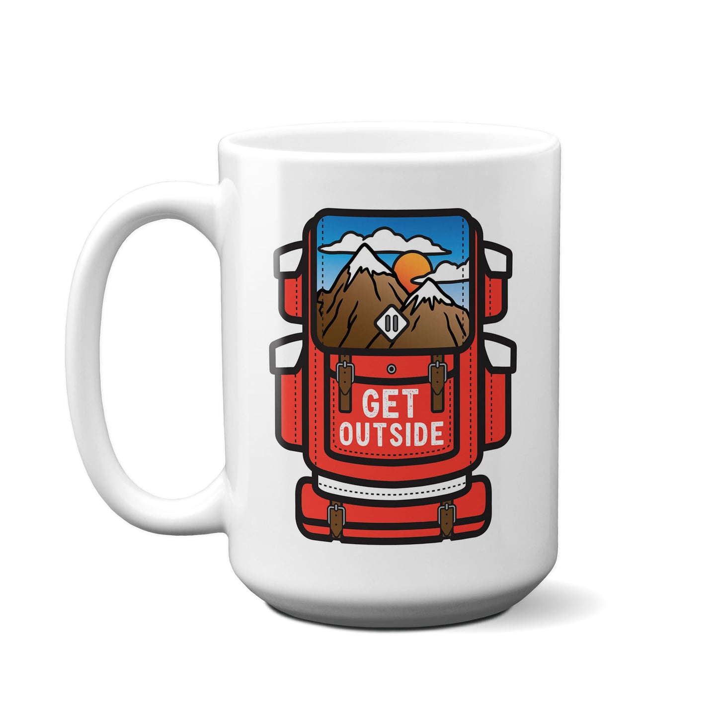 Get Outside Backpack Badge Mug