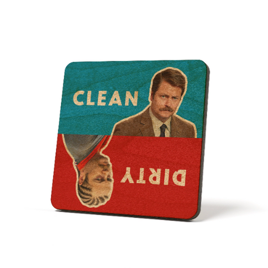 Ron Swanson Dirty Clean Dishwasher Magnet