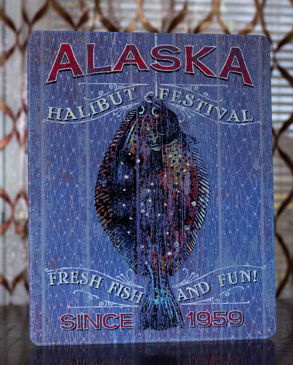 Alaska Halibut Festival Fish Cutting Board